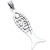 Jesus Fish Charm or Pendant Sterling Silver