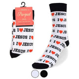 Women's "I Love Jesus" Novelty Socks - The Pink Pigs, A Compassionate Boutique