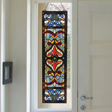 Lani Red Victorian Stained Glass Window Panel 36"H