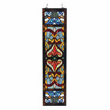 Lani Red Victorian Stained Glass Window Panel 36"H