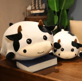 Large Plush Black and White Cow Holstein - The Pink Pigs, Animal Lover's Boutique