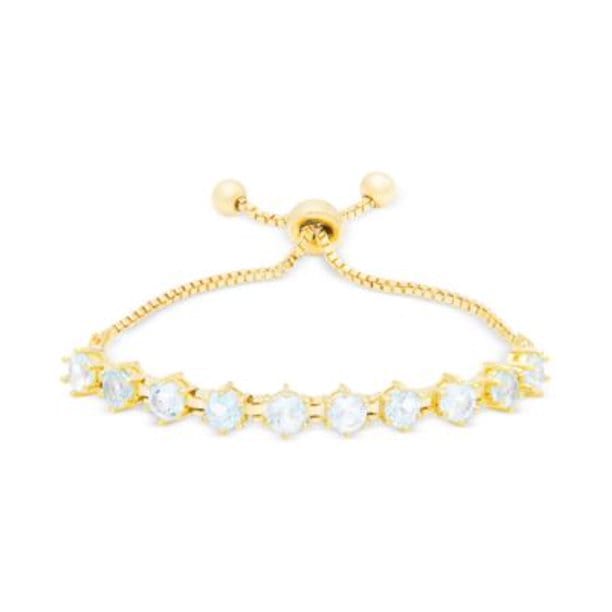 Victoria Townsend Blue Topaz Slider Bracelet 3ctw, Gold Plated 60% OFF Retail - The Pink Pigs, A Compassionate Boutique