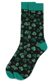 St Patrick's Day Socks Men's Four Leaf Clover Parquet Crew Socks Luck of the Irish! - The Pink Pigs, Animal Lover's Boutique