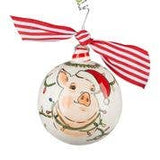 Pig Christmas Ornament-GA Artist Created Cute Piggy