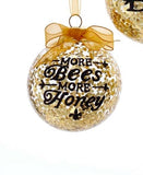 Sparkling Gold Bee Ornaments: GLASS GOLD BALL - The Pink Pigs, Animal Lover's Boutique