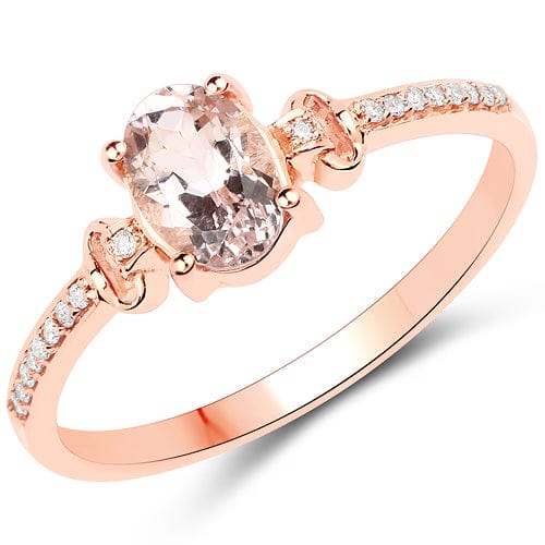 Morganite and Diamond Ring in 18K Rose Gold-Stunning - The Pink Pigs, A Compassionate Boutique