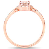 Morganite and Diamond Ring in 18K Rose Gold-Stunning - The Pink Pigs, A Compassionate Boutique