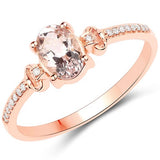 Morganite and Diamond Ring in 18K Rose Gold-Stunning