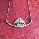 Christian Message Necklaces-Stainless Steel Christmas Noah, Nativity - The Pink Pigs, A Compassionate Boutique