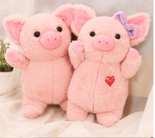 Large & Small Sized Plush Pink Piggies Boy and Girl Sweet Piggies - The Pink Pigs, A Compassionate Boutique