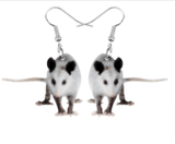 Opossum Acrylic Earrings and keychains-Realistic Cute Opossums!