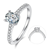Luxury Moissanite Engagement Ring 925 Silver, 1-2ct D VVS Abiding Shield Plating