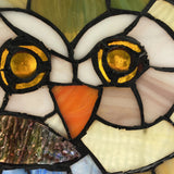 Owl Multicolor Stained Glass Window Panel 9.75"H  Mia