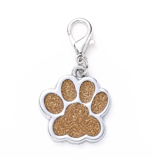 Glittery Paw Dog ID Name Tags Beautiful Sparkling Glitter Paw, Personalized for Your Pet!