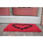 Paw Print Heart Handwoven Coconut Fiber Doormat - The Pink Pigs, A Compassionate Boutique