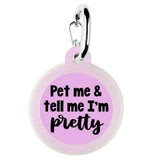 CUTEST Pet Dog Tags Made in the USA, Recycled Metal, Glow in Dark, Waterproof - The Pink Pigs, A Compassionate Boutique