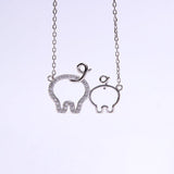 Two Piggy Friends or Mom and Baby Walking Side by Side.... Cute pair of pig butts! Yellow, Rose or White Gold Plated - The Pink Pigs, A Compassionate Boutique