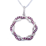Pink Sapphire and Diamond Circle of Life Necklace in 14K White Gold-A New Twist on an Old Favorite!