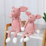 Corduroy Piggy & Puppy Plush Animals with Dangly Legs
