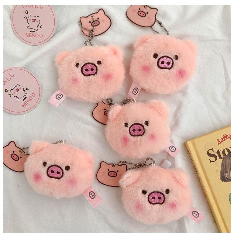 Plush Pig Butt and Face Key Chains Purse Decorations Pin - The Pink Pigs, Animal Lover's Boutique