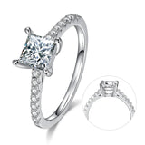 Luxury Moissanite Engagement Ring 925 Silver, 1-2ct D VVS Abiding Shield Plating