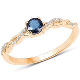 Sapphire or Emerald and Diamond Ring in 14K Gold