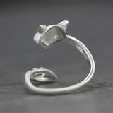 Raccoon Ring Silver Open Design, Cute!