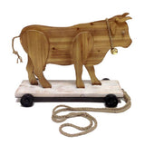 Wooden Roller Skating Pig-Large Farm Home Decor or Toy - The Pink Pigs, A Compassionate Boutique
