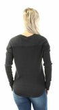 Sanctuary Dark Gray "Brando" Waffle Knit Henley Top, Long Sleeve, Large - The Pink Pigs, A Compassionate Boutique