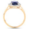 Princess Sapphire and Diamond Halo Ring 2.45ctw in 14K Yellow Gold - The Pink Pigs, A Compassionate Boutique