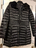 Laundry Black Iridescent Puffer Coat Mid Length Medium