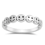 Smiley Faces Sterling Silver Ring, We need to smile more!