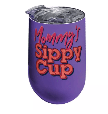 Mommy's Sippy Cup Stainless Steel Wine Tumbler - The Pink Pigs, Animal Lover's Boutique