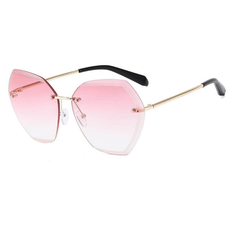 Rimless BIG Sun Glasses-Oh Beautiful YOU! Protect Your Peepers 400UVB - The Pink Pigs, A Compassionate Boutique