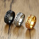 Tire Tread Stainless Steel Spinner Ring, Cool Ring!  For men or women!