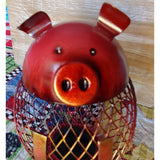 Wire Animal Cork Cages & Banks! Pig, Dog, Cat, Chicken, Cardinal, Owl & More! Metal Craft Decor, - The Pink Pigs, A Compassionate Boutique