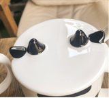 Cow Ceramic Coffee Mug with Lid and Spoon