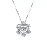 Heart or Star Twinkle Setting Moissanite Luxury Necklaces 925 Sterling Silver
