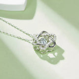 Heart or Star Twinkle Setting Moissanite Luxury Necklaces 925 Sterling Silver