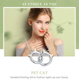Two Cats Sterling Silver Necklace