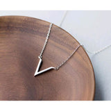 "V" Necklace, Sterling Silver "V" Jewelry to Share Your Kind Lifestyle - The Pink Pigs, A Compassionate Boutique