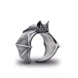 Silver Tone Fashion Bat ring