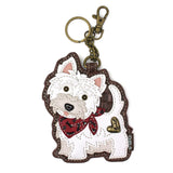 Westie White Doggy Collection by Chala, Coin Purse/Keychain, Xbody, Tote *