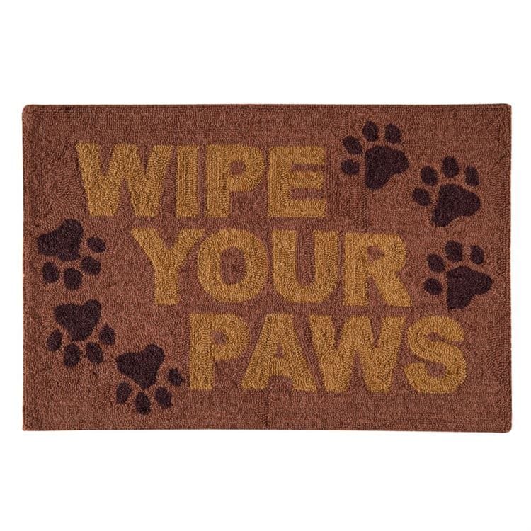 Wipe Your Paws Hooked Rug, Welcome Mat - The Pink Pigs, A Compassionate Boutique