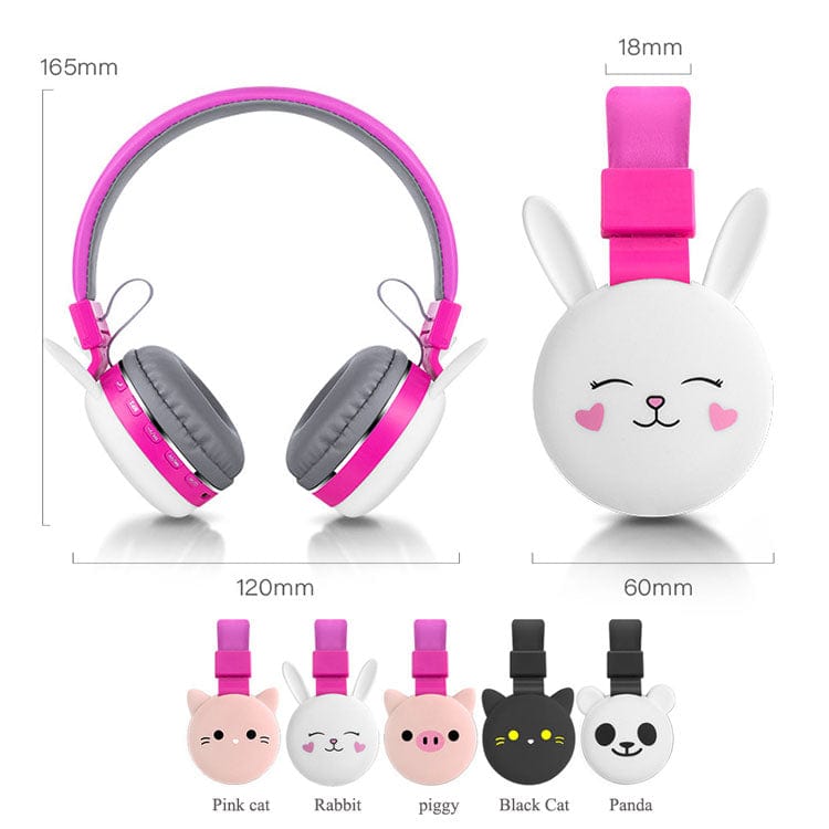 Pink Cat Ear Headphones Cute Girls Music Headset Wireless
