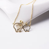 Two Piggy Friends or Mom and Baby Walking Side by Side.... Cute pair of pig butts! Yellow, Rose or White Gold Plated - The Pink Pigs, A Compassionate Boutique