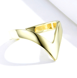 V Chevron Ring Bold and Beautiful Yellow Gold or Platinum Plated Sterling Silver