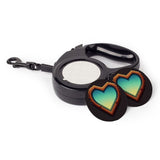 Red Heart Retractable Pet Leash - Video Game Leash - Printed Dog Leash