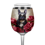 Red Rose Wine Glass Sleeve - Artwork Sleeves for Wine Glass - Bulldog Wine Glass Sleeve