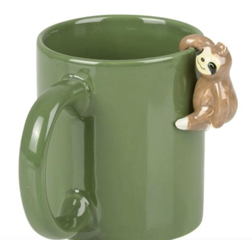Sloth Hanging on Side of Mug